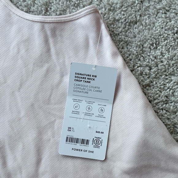 Athleta SIGNATURE RIB SQUARE NECK CROP TANK Size XL - Picture 8 of 11